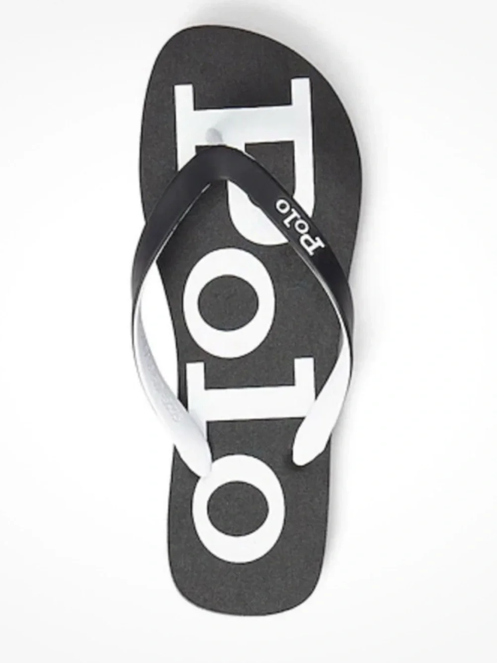 Ralph Lauren Men’s Polo Logo Black & White Flip Flops Thong Sandals Size 11.5